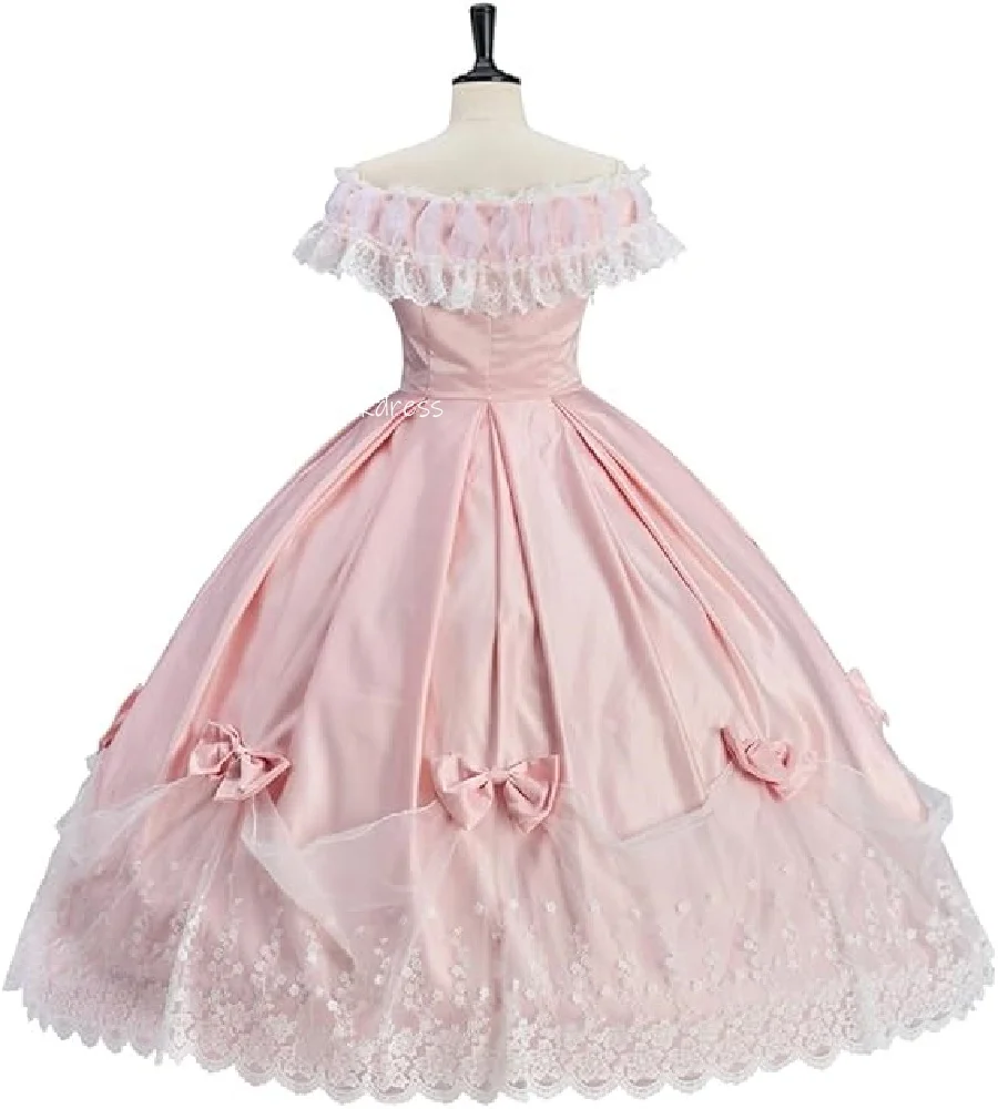 Civil War Pink Evening Dress With Bow Off Shoulder Satin 1860s Prom Dress Vintage Medieval Birthday Party Dress 2025 Customized
Civil War Pink Evening Dress With Bow Off Shoulder Satin 1860s Prom Dress Vintage Medieval Birthday Party Dress 2025 Customized