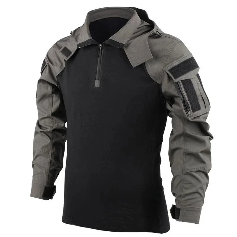 Men's Hoody Combat T-shirt, Tactical Hunting Shirt Combat Uniform Camouflage Cool Hooded Long Sleeve Men's T-shirt Equipment.
Men's Hoody Combat T-shirt, Tactical Hunting Shirt Combat Uniform Camouflage Cool Hooded Long Sleeve Men's T-shirt Equipment.