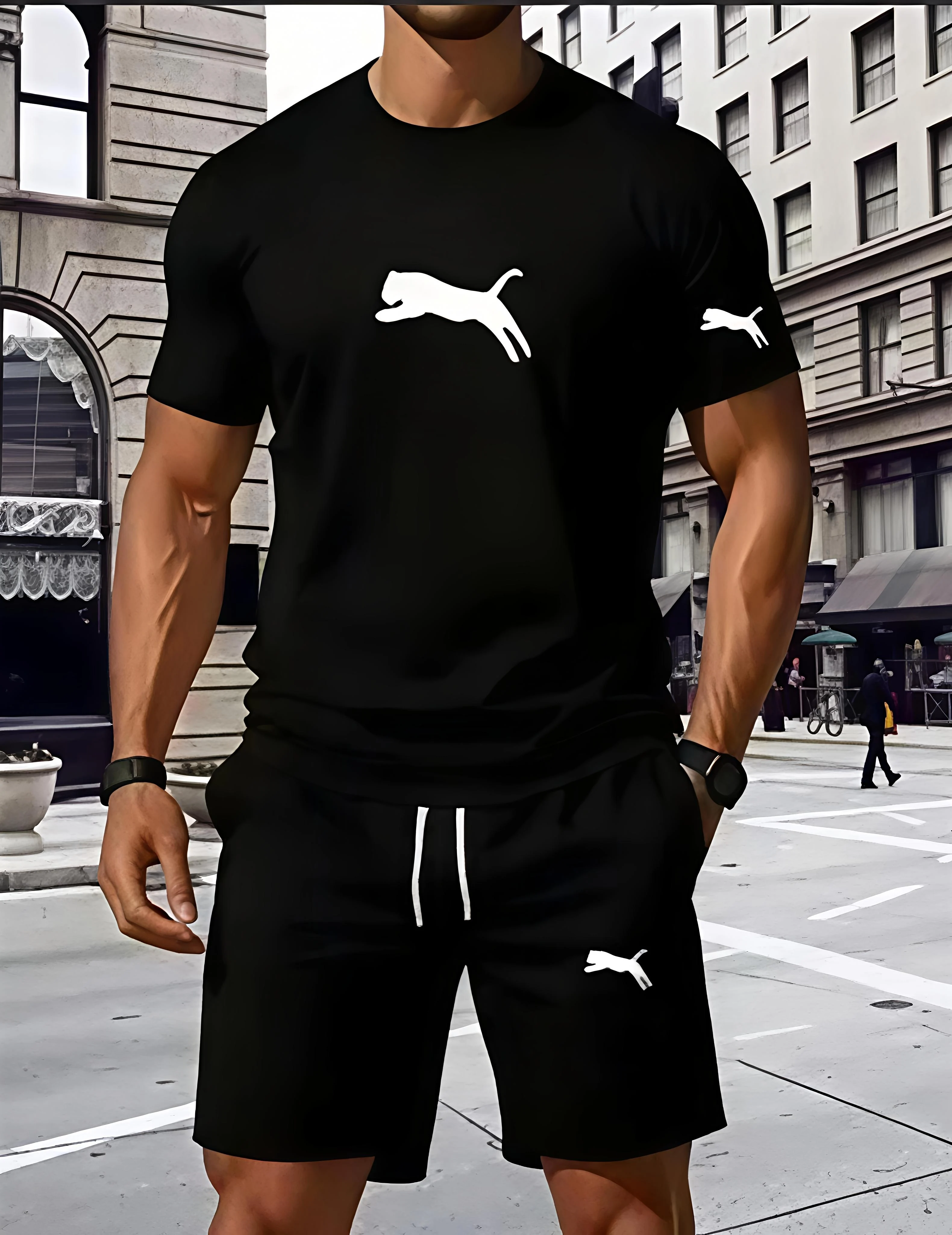 Men's summer sports short sleeve set, two-piece set, men's summer quick-dry sports set, breathable mesh short sleeve T-shirt and
Men's summer sports short sleeve set, two-piece set, men's summer quick-dry sports set, breathable mesh short sleeve T-shirt and