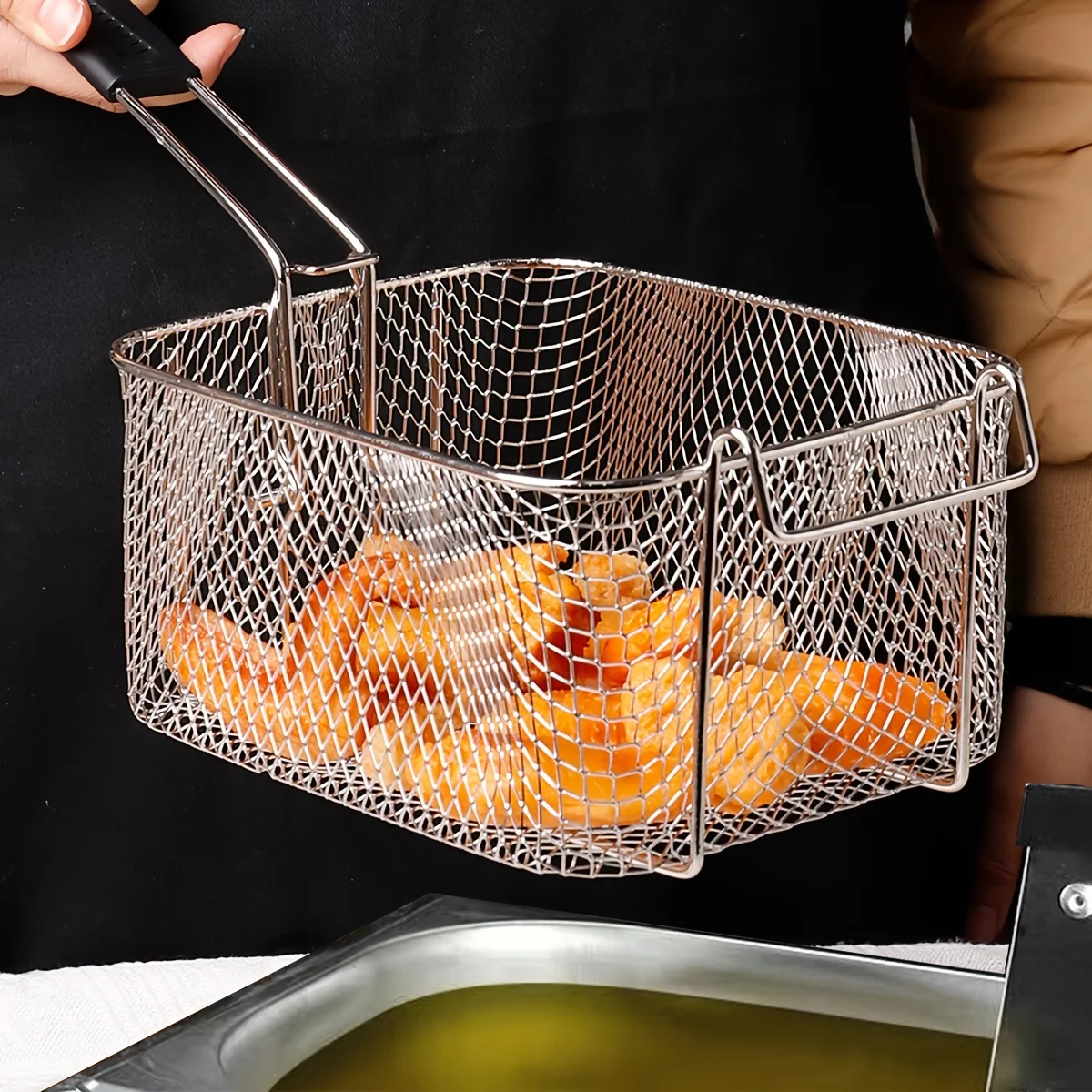 1pc 304 Stainless Steel American-Style Snack Fry Basket, Creative French Fry Mesh Basket,
1pc 304 Stainless Steel American-Style Snack Fry Basket, Creative French Fry Mesh Basket,