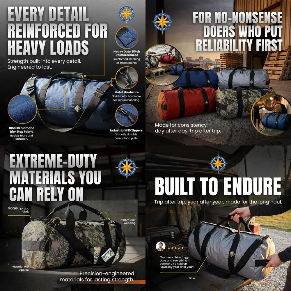 Extra-Durable XL Ripstop Duffel Bag, Weatherproof, Packable, 131L Capacity, Green (16 x 40)
Extra-Durable XL Ripstop Duffel Bag, Weatherproof, Packable, 131L Capacity, Green (16 x 40)