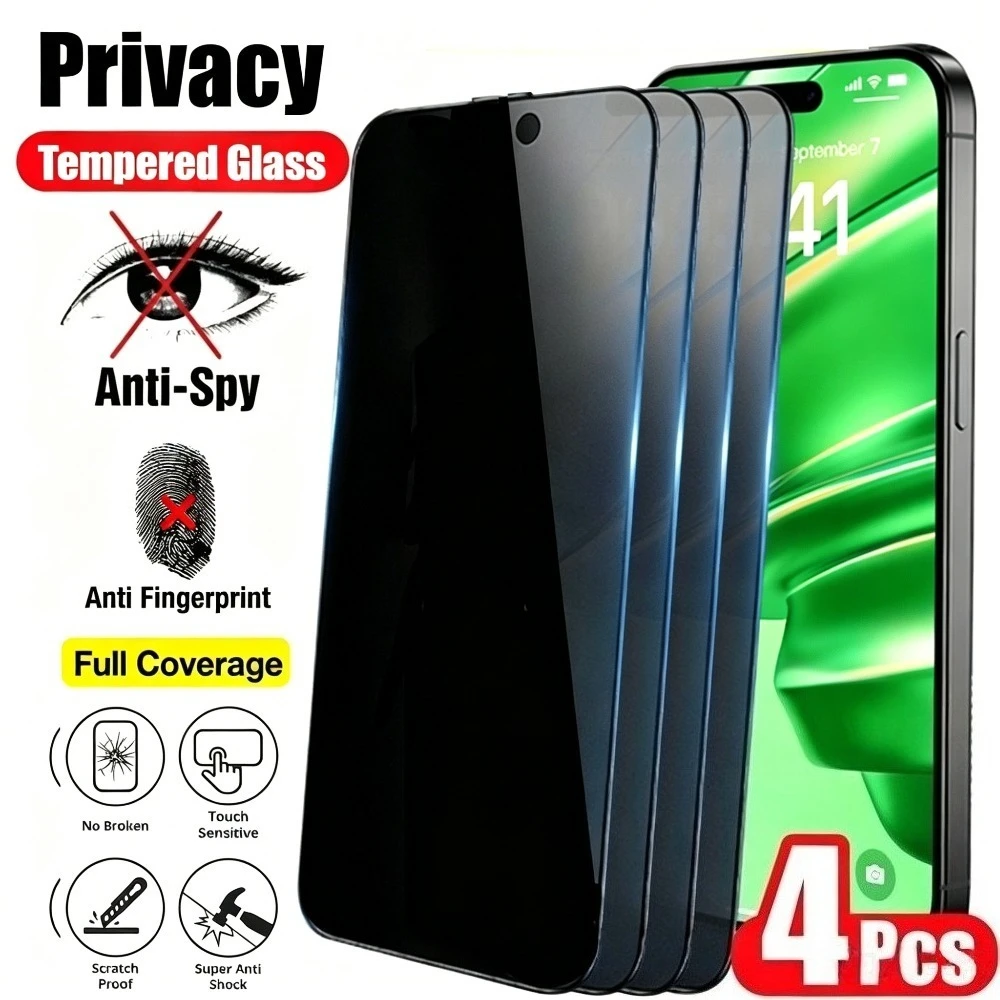 4Pcs Privacy Full Screen Protector for iPhone 17 16 15 14 Pro Max 17e 16e Tempered Glass for iPhone 13 12 11 Pro Air 14 15 Plus
4Pcs Privacy Full Screen Protector for iPhone 17 16 15 14 Pro Max 17e 16e Tempered Glass for iPhone 13 12 11 Pro Air 14 15 Plus