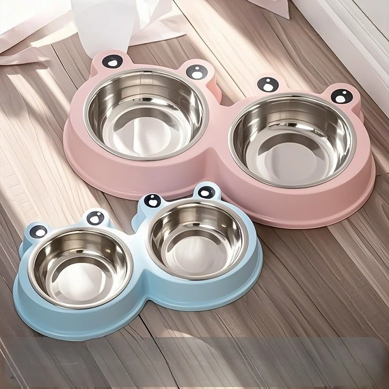Frog shaped stainless steel cat and dog food bowl pet bowl anti rollover dual bowl integrated pet supplies
Frog shaped stainless steel cat and dog food bowl pet bowl anti rollover dual bowl integrated pet supplies
