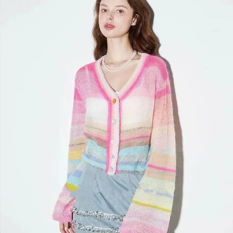 Autumn Winter New Fashion Chic Short Style Knitted Cardigan Women Clothing Vintage Loose Lantern Sleeve V-neck Sweaters
Autumn Winter New Fashion Chic Short Style Knitted Cardigan Women Clothing Vintage Loose Lantern Sleeve V-neck Sweaters