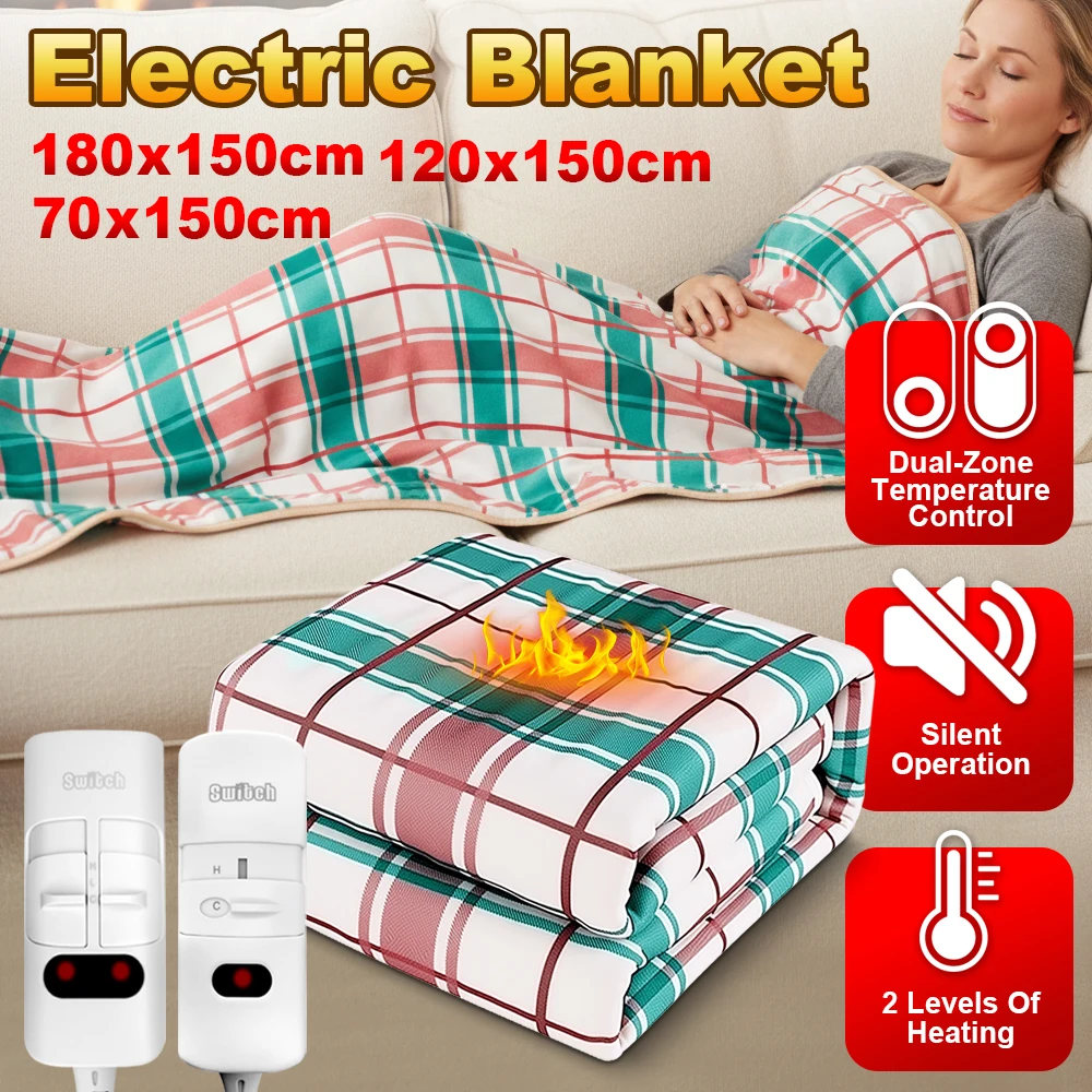 Electric blanket single/double 70/120/150cm electric heating pad 220V home for room automatic heating blanket warmth suitable
Electric blanket single/double 70/120/150cm electric heating pad 220V home for room automatic heating blanket warmth suitable