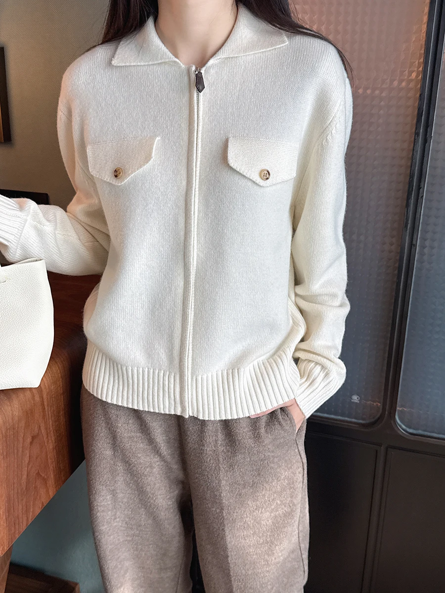 Женский кардиган Ele Simple Soft Camere с воротником на молнии, однотонный, с длинными рукавами, повседневный, осенний, 2025
Женский кардиган Ele Simple Soft Camere с воротником на молнии, однотонный, с длинными рукавами, повседневный, осенний, 2025