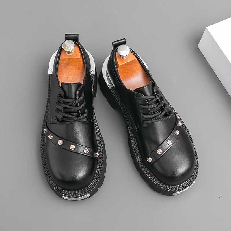 Spring Autumn New Men Niche Design Thick Soled Derby Shoes Casual Business Commuting Black Round Toe Height Increasing Shoes
Spring Autumn New Men Niche Design Thick Soled Derby Shoes Casual Business Commuting Black Round Toe Height Increasing Shoes