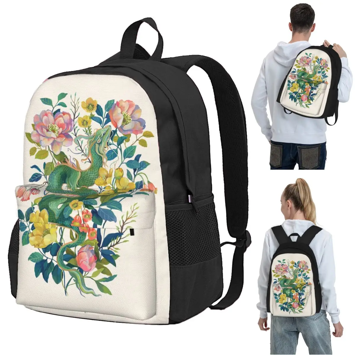 Floral Dragon Backpack Student BookBag Kids School Bag Computer Shoulder Bags for Men Women
Floral Dragon Backpack Student BookBag Kids School Bag Computer Shoulder Bags for Men Women