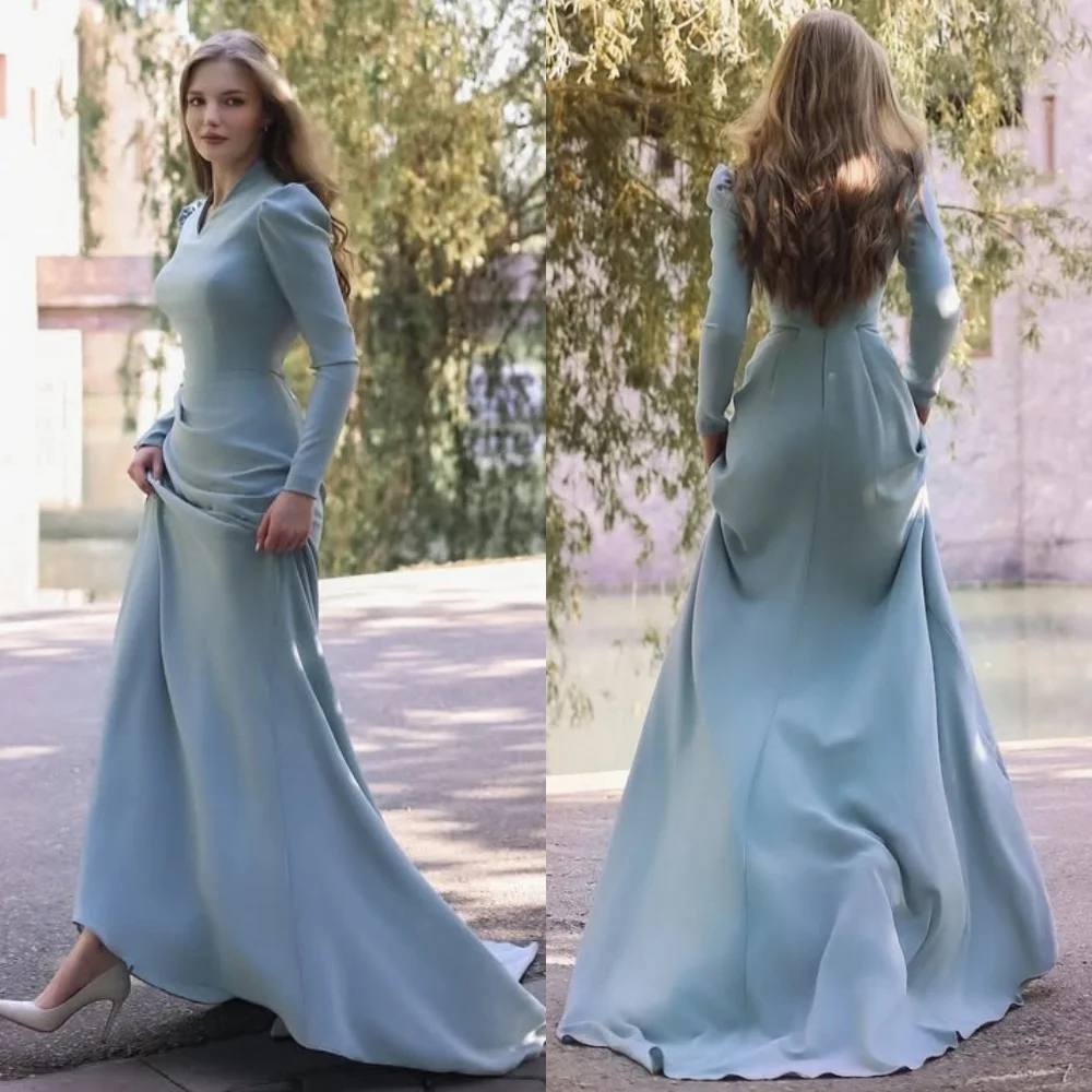 Customized High Quality Fashion Jersey Ruched Straight V-neck Long Dresses Bespoke Occasion Dresses Sizes Available Modern Style
Customized High Quality Fashion Jersey Ruched Straight V-neck Long Dresses Bespoke Occasion Dresses Sizes Available Modern Style