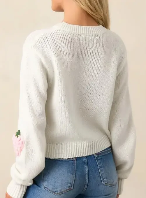 Autumn & Winter New Sweet 3D Three-Dimensional Strawberry Pattern Pullover Women's Sweater Elegant Long Sleeved Knitted Sweater
Autumn & Winter New Sweet 3D Three-Dimensional Strawberry Pattern Pullover Women's Sweater Elegant Long Sleeved Knitted Sweater