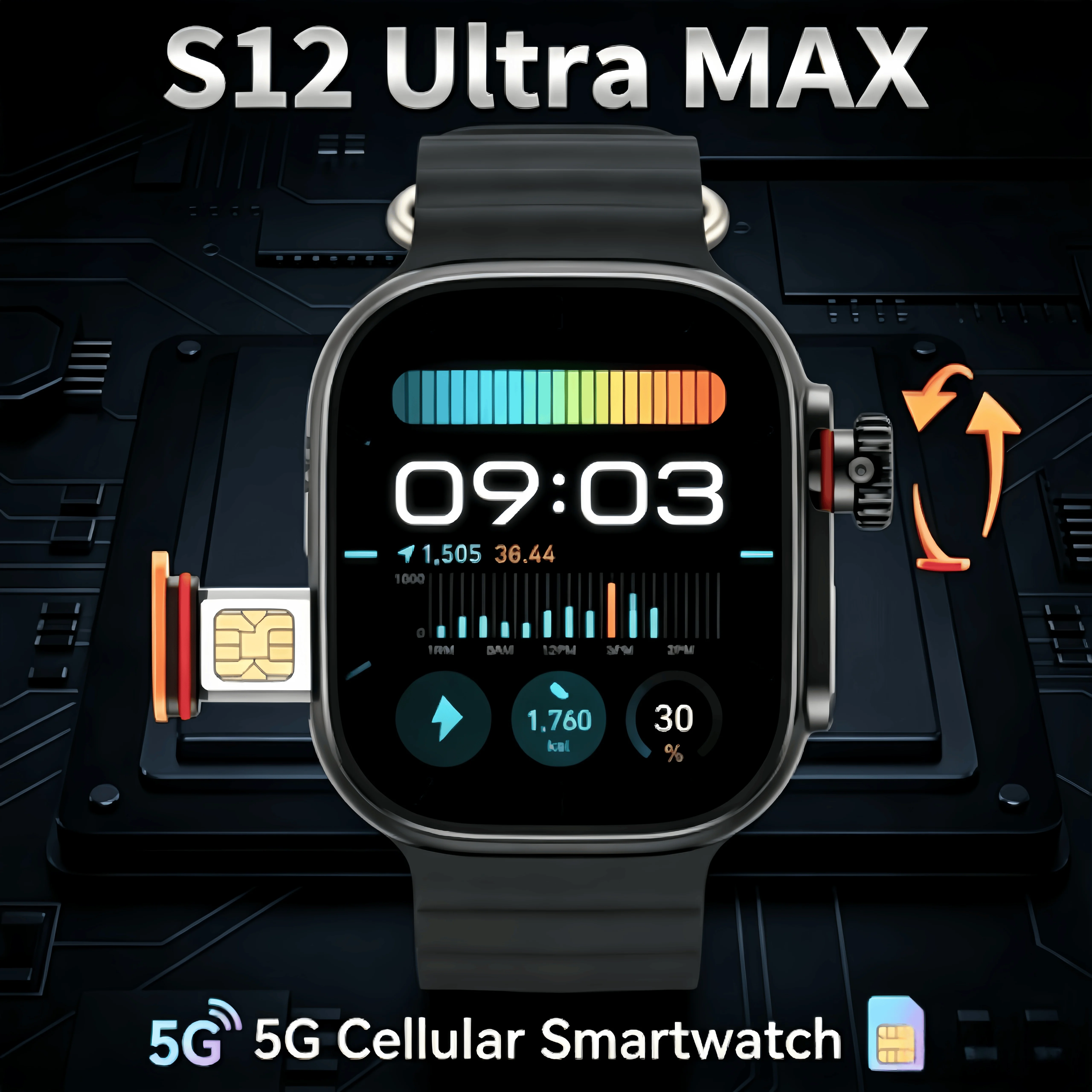 S12 Ultra MAX Smartwatch 5G LTE Android 12.0 2.29'' AMOLED Display Smart Watch With 800W Rotary Camera Sim Card Slot GPS WIFI
S12 Ultra MAX Smartwatch 5G LTE Android 12.0 2.29'' AMOLED Display Smart Watch With 800W Rotary Camera Sim Card Slot GPS WIFI
