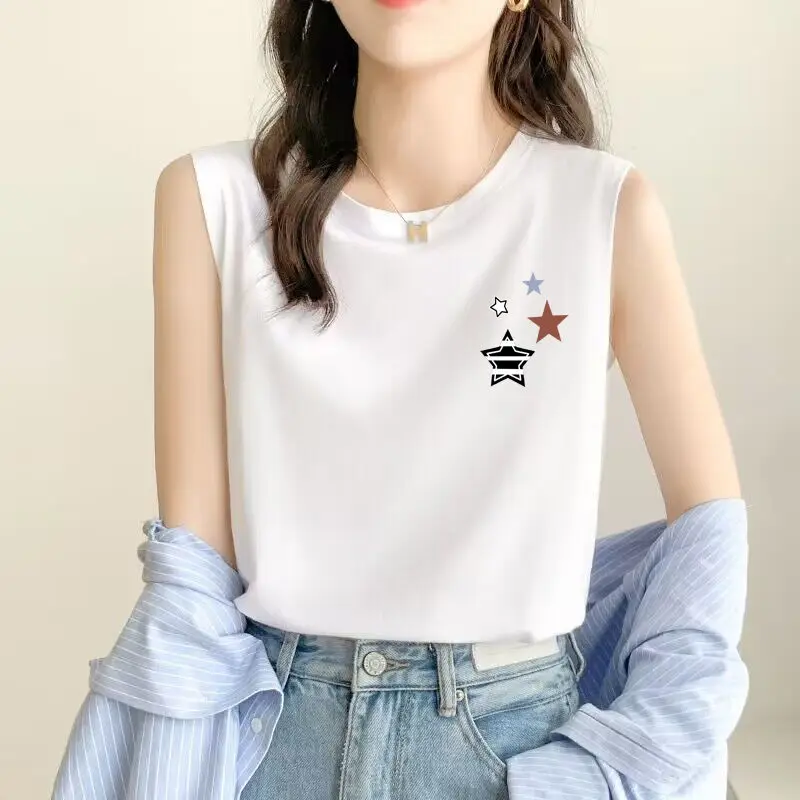 Pure Cotton Tank Top Women's Sleeveless round Neck Inner Wear Summer New Style Korean Version Female Small T-Shape Vest
Pure Cotton Tank Top Women's Sleeveless round Neck Inner Wear Summer New Style Korean Version Female Small T-Shape Vest