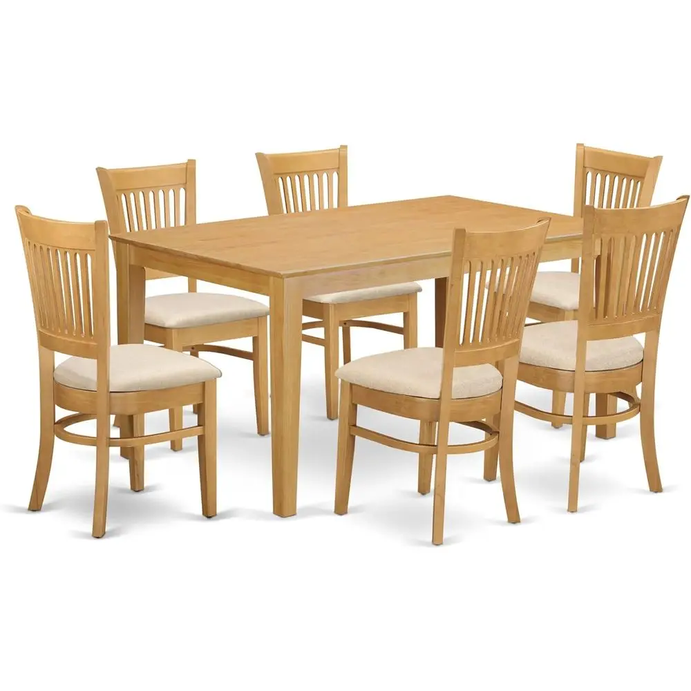 CAVA7-OAK-C 7 Piece Dining Table Set ist o a RecWooden Table and 6 Linen abric Dining Room Chairs, 36x60 Inch, Oak
CAVA7-OAK-C 7 Piece Dining Table Set ist o a RecWooden Table and 6 Linen abric Dining Room Chairs, 36x60 Inch, Oak