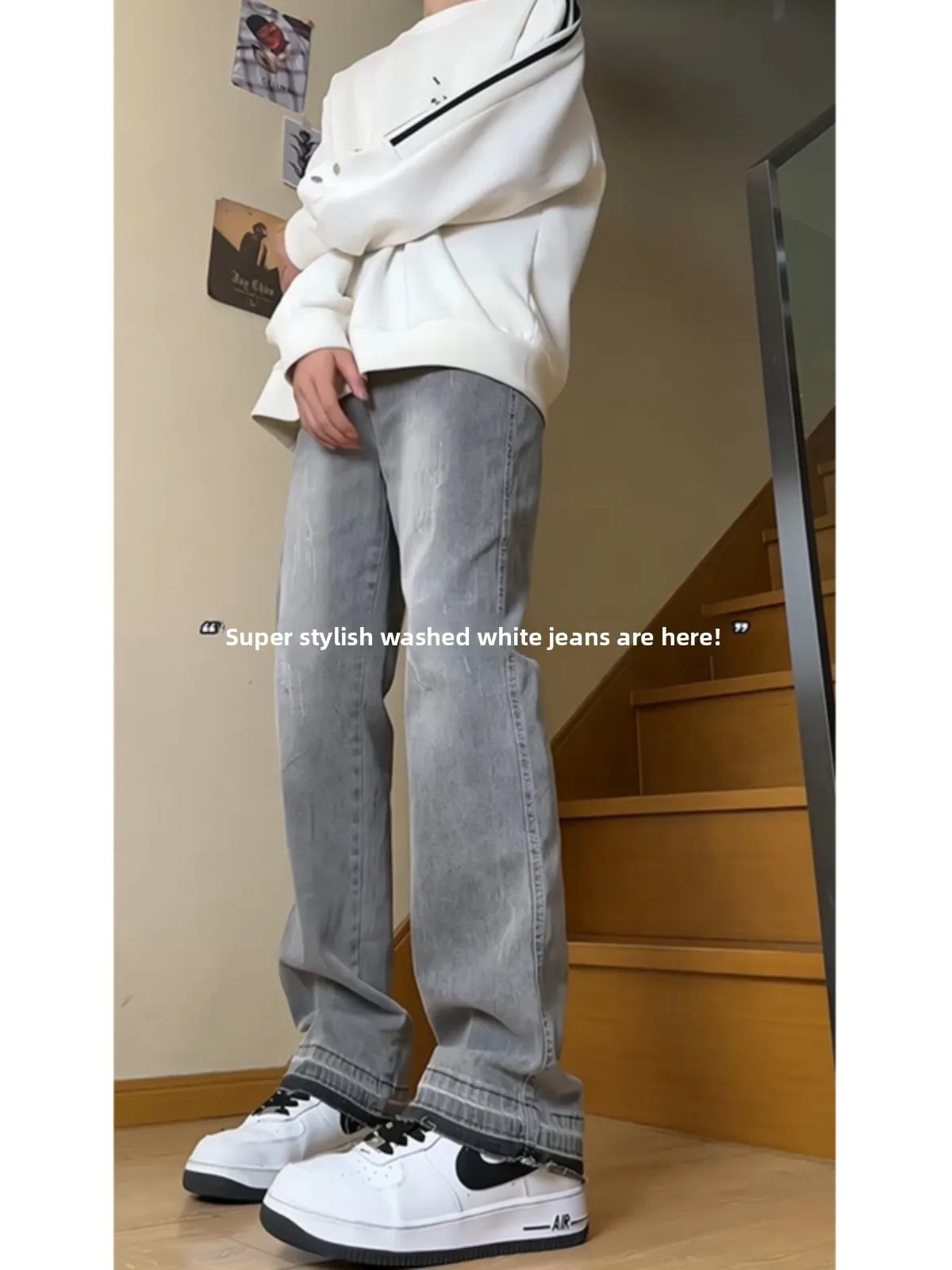 Waed Denim Jeans Men's Trendy High Street Sle Micro Flared Pants Autumn American High Street Vibe Wear Resistant Long Pants
Waed Denim Jeans Men's Trendy High Street Sle Micro Flared Pants Autumn American High Street Vibe Wear Resistant Long Pants