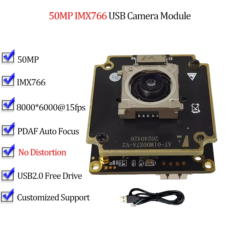 8160 x 6120 IMX766 50MP USB2.0 Camera Module PDAF High Speed AF for Conference, Live Streaming UVC Free Drive Webcam Plug & Play
8160 x 6120 IMX766 50MP USB2.0 Camera Module PDAF High Speed AF for Conference, Live Streaming UVC Free Drive Webcam Plug & Play