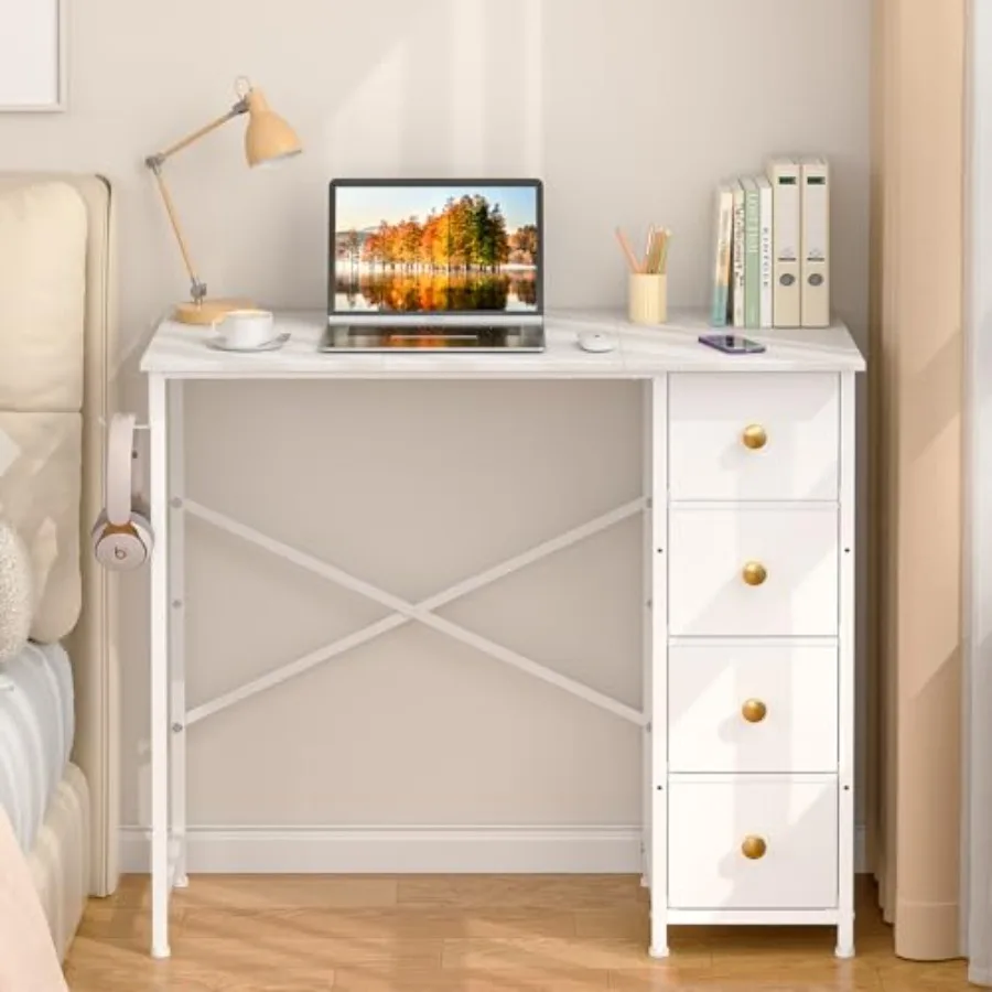 Small Desk with Drawers for Bedroom 35.4 Inch Girls Teens Student Writing Desk with Storage Reversible Study Table Computer Des
Small Desk with Drawers for Bedroom 35.4 Inch Girls Teens Student Writing Desk with Storage Reversible Study Table Computer Des