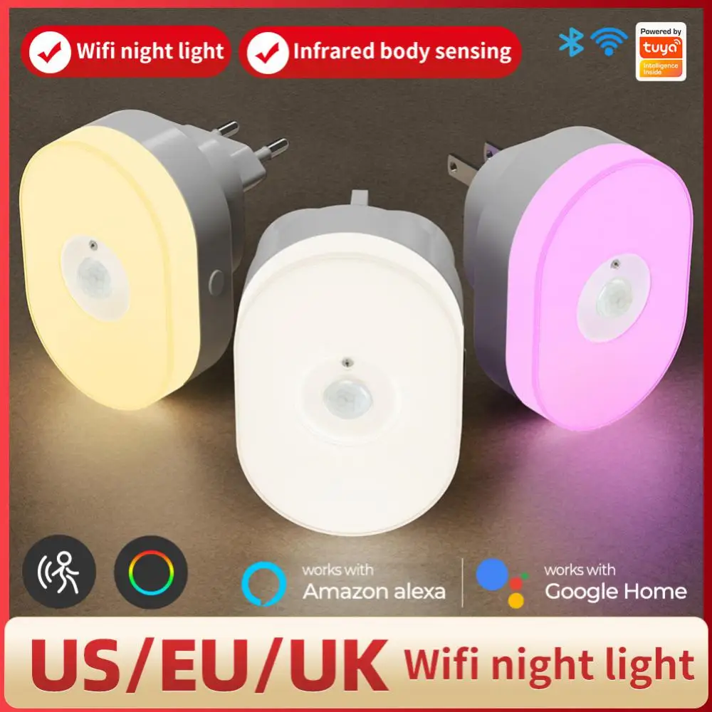 WiFi Tuya Smart LED Night Light PIR Motion Sensor Light EU US UK Plug Wall Lamp Warm White RGB Room App Voice For Alexa Googl
WiFi Tuya Smart LED Night Light PIR Motion Sensor Light EU US UK Plug Wall Lamp Warm White RGB Room App Voice For Alexa Googl