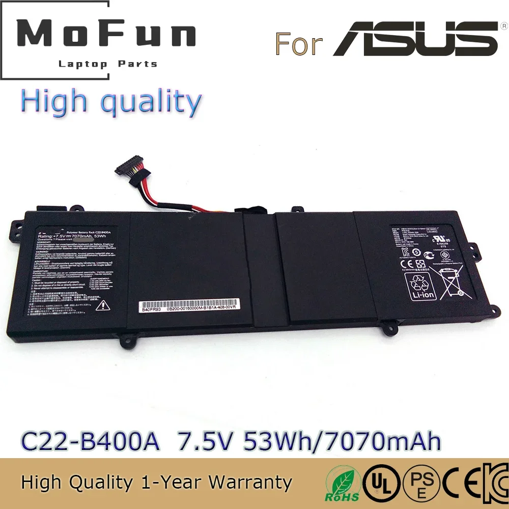 Brand New High quality C22-B400A 7.5V 53Wh Laptop Battery for ASUS PRO ADVANCED BU400 BU400A BU400V Ultrabook Series etc.
Brand New High quality C22-B400A 7.5V 53Wh Laptop Battery for ASUS PRO ADVANCED BU400 BU400A BU400V Ultrabook Series etc.