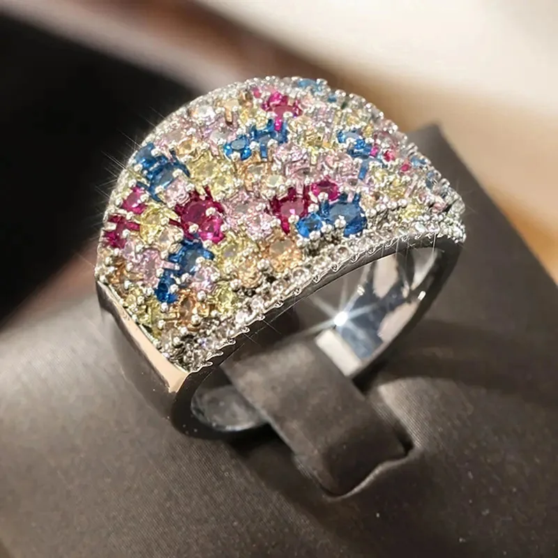 Jianjie Full Paved Multicolor Exquisite Zircon Rings for Women Luxury Shining Dance Party Wedding Bridal Party Ring Jewelry
Jianjie Full Paved Multicolor Exquisite Zircon Rings for Women Luxury Shining Dance Party Wedding Bridal Party Ring Jewelry