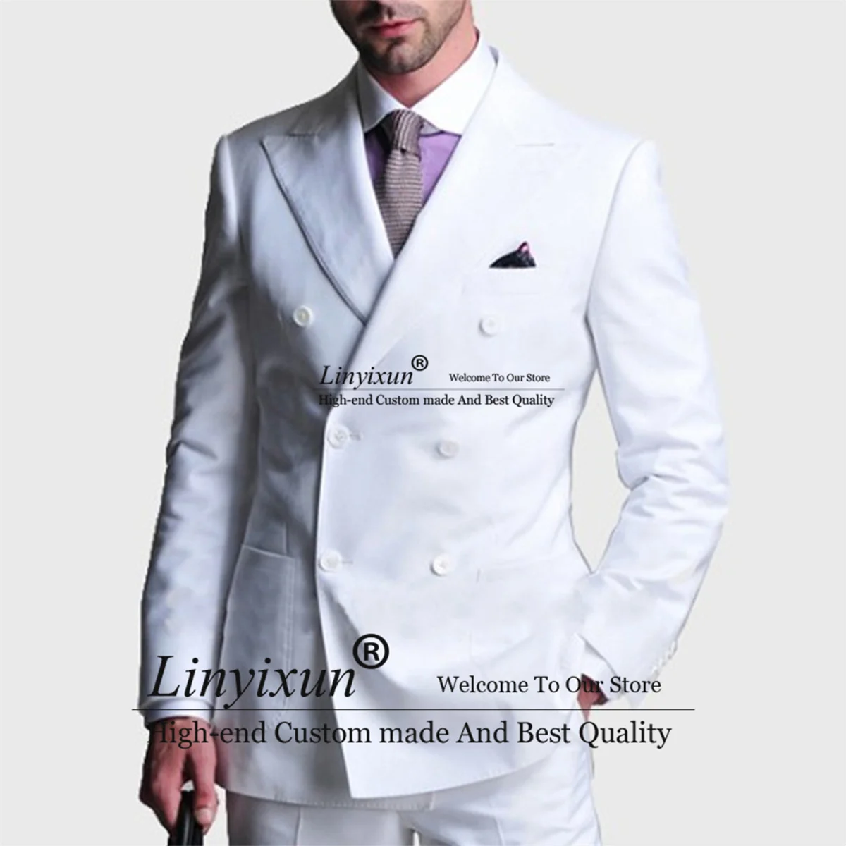 Fashion White Men Suits for Wedding Double Breasted Groom Tuxedos 2 Pieces Sets Male Prom Blazers Slim Groomsmen Costume Homme
Fashion White Men Suits for Wedding Double Breasted Groom Tuxedos 2 Pieces Sets Male Prom Blazers Slim Groomsmen Costume Homme