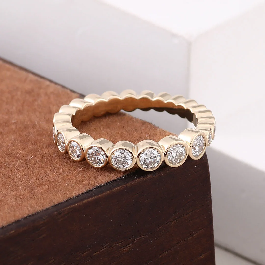 Provence custom 14K/18K solid gold rings for women irregular round cut lab diamond wedding band bezel set Anniversary gift
Provence custom 14K/18K solid gold rings for women irregular round cut lab diamond wedding band bezel set Anniversary gift