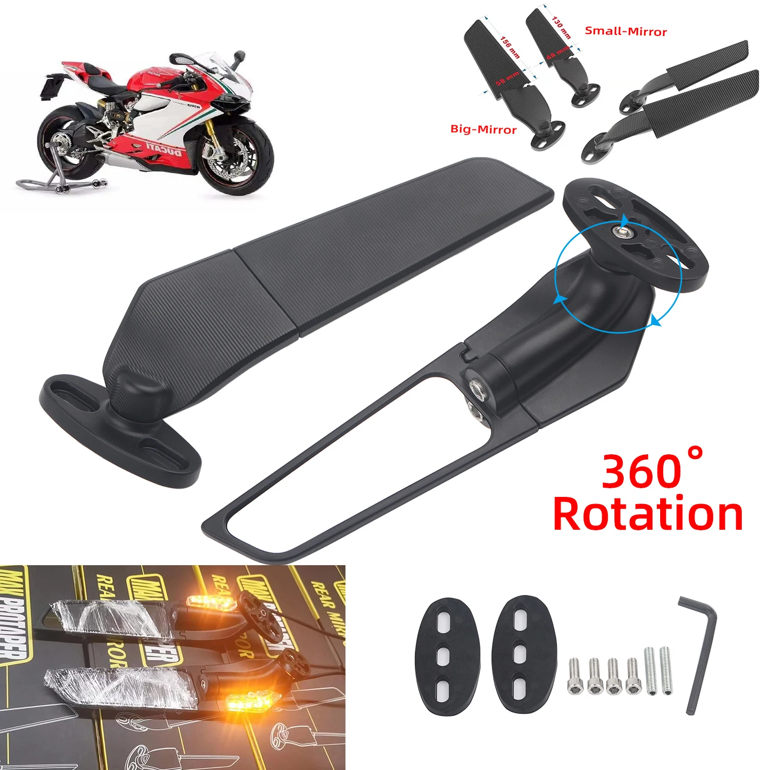 For Ducati 848 916 996 998 999 Panigale 1198 1098 1199 Motorcycle Mirror Modified Wind Wing Adjustable Rotating Rearview Mirror
For Ducati 848 916 996 998 999 Panigale 1198 1098 1199 Motorcycle Mirror Modified Wind Wing Adjustable Rotating Rearview Mirror