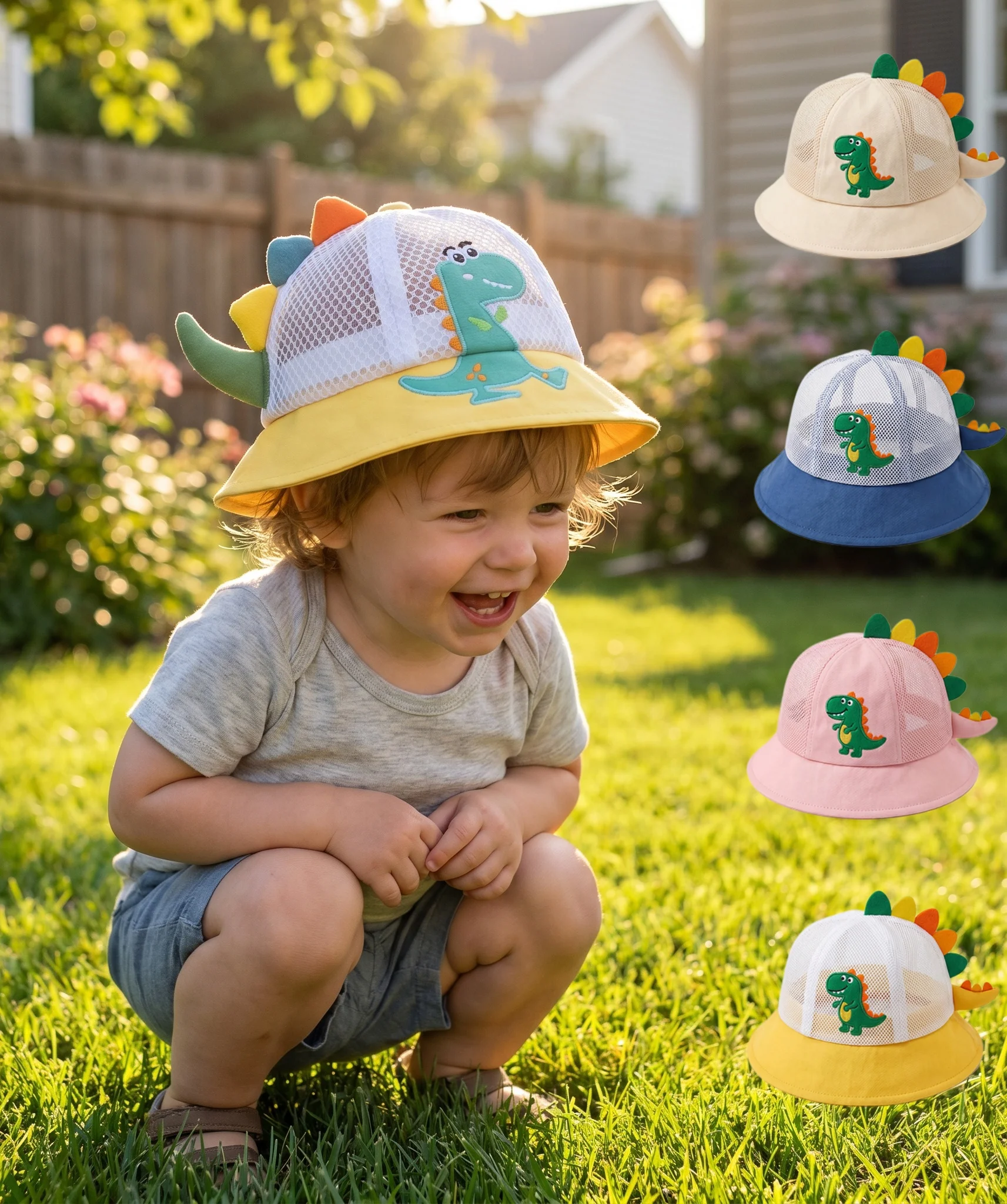 Kids Mesh Hat Boys Sun Protection Cap 3D Dinosaur Girls Breathable Bucket Hat for 1-4Y Children Summer Outdoor Play
Kids Mesh Hat Boys Sun Protection Cap 3D Dinosaur Girls Breathable Bucket Hat for 1-4Y Children Summer Outdoor Play