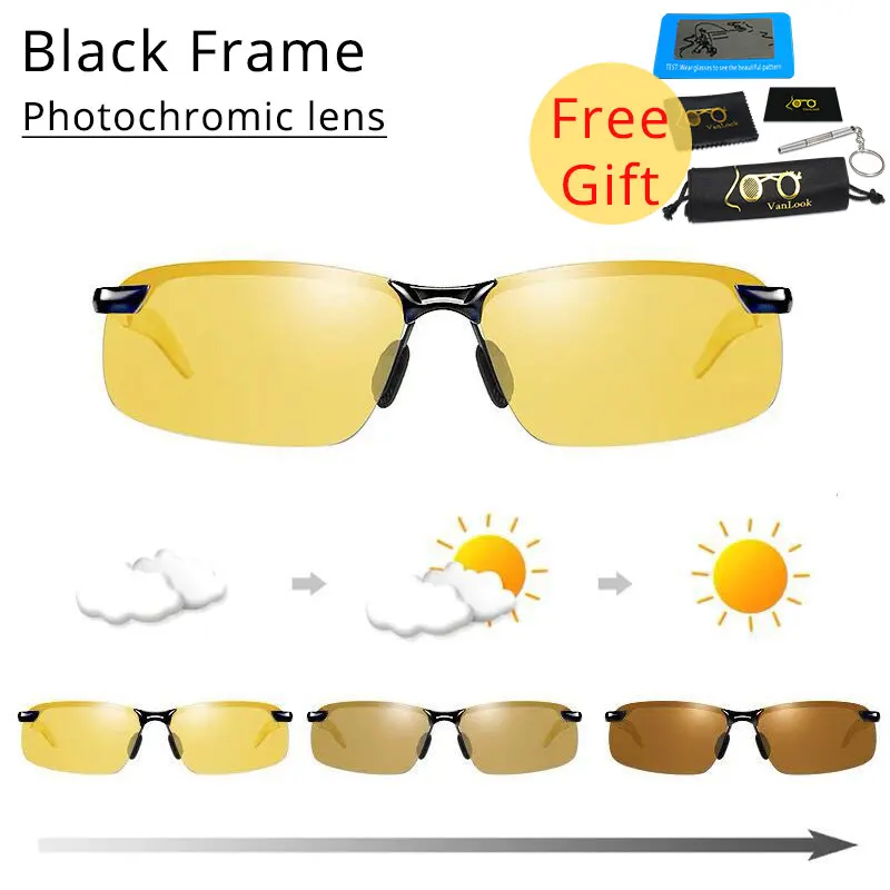 Rimless Photochromic Polarized Sunglasses Women Men Gafas De Sol Chameleon Lens For Night Driving Fishing
Rimless Photochromic Polarized Sunglasses Women Men Gafas De Sol Chameleon Lens For Night Driving Fishing