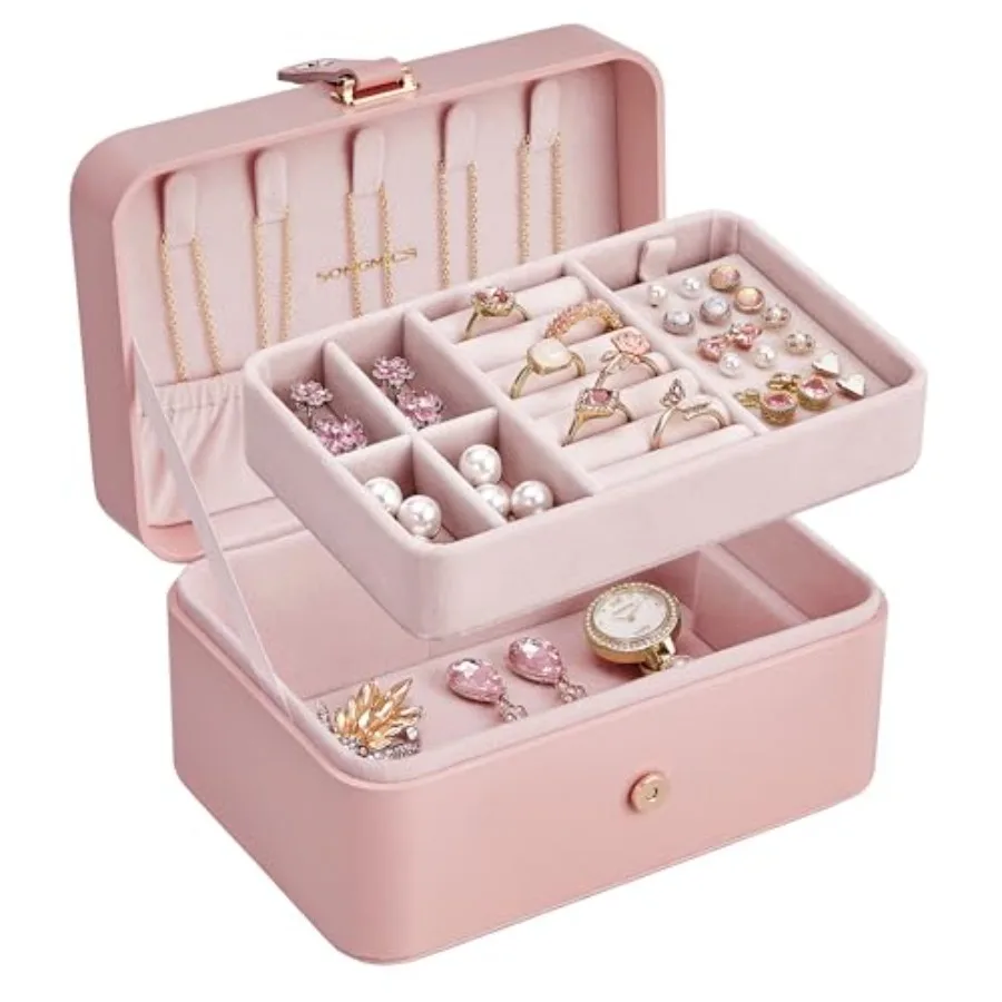 GISELLA Collection - Travel Jewelry Organizer, 2-Layer Jewelry Case Holder with Shiny Metal Hardware, Portable, Premium Velvet,
GISELLA Collection - Travel Jewelry Organizer, 2-Layer Jewelry Case Holder with Shiny Metal Hardware, Portable, Premium Velvet,