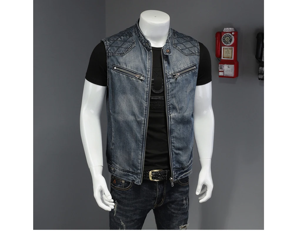 DIMUSI Mens Denim Vests Vintage Fashion Design Retor Sleeveless Jackets Men Streetwear Ripped Hole Punk Jean Waistcoats Clothing 21 S28a6b13b7ed24dfbb0ccbe3eef3b79bfB