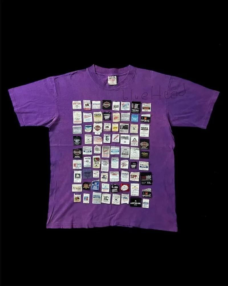 Hip-hop punk high street fashion T-shirt Y2K Gothic Harajuku pattern printed purple short-sleeved couple fashion trend shirt
Hip-hop punk high street fashion T-shirt Y2K Gothic Harajuku pattern printed purple short-sleeved couple fashion trend shirt