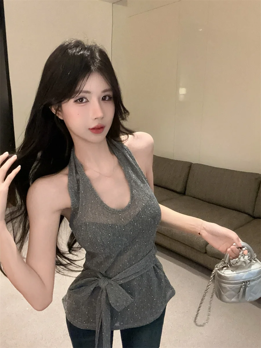 Shiny Thread Halter Neck Diamond Women's Tank Top Summer Thai Sexy Sleeveless Tube Top Unique Outerwear Korean Style Loose Fit
Shiny Thread Halter Neck Diamond Women's Tank Top Summer Thai Sexy Sleeveless Tube Top Unique Outerwear Korean Style Loose Fit