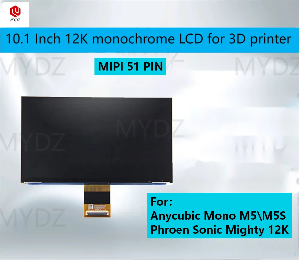 10.1 inch 12k 11520*5120 Monochrome LCD Exposure Screen For LCD 3D Printer for Phrozen Mighty 12K for ANYCUBIC Mono M5/M5s
10.1 inch 12k 11520*5120 Monochrome LCD Exposure Screen For LCD 3D Printer for Phrozen Mighty 12K for ANYCUBIC Mono M5/M5s