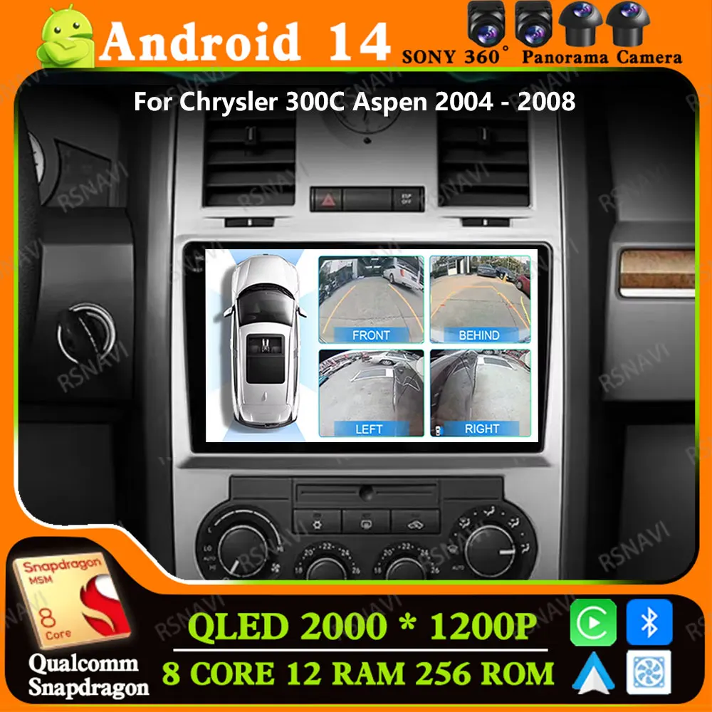 Andoird 14 Car Radio For Chrysler 300C Aspen 2004 - 2008 DSP Multimedia Wireless Carplay Auto 4G LTE 5G WIFI Navigation DVD BT
Andoird 14 Car Radio For Chrysler 300C Aspen 2004 - 2008 DSP Multimedia Wireless Carplay Auto 4G LTE 5G WIFI Navigation DVD BT