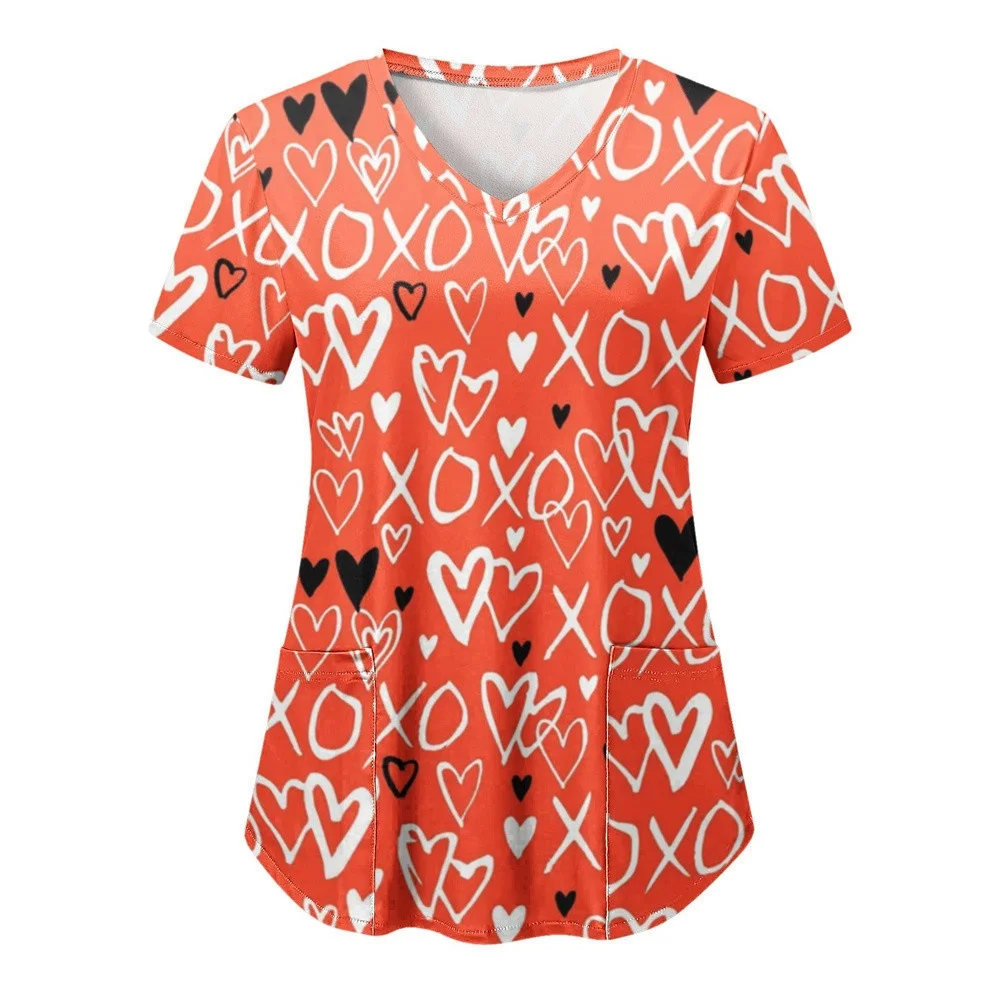 Uniforms Women Medical Elegant Heart Print Fashion V-Neck Curable Medico Casual Patch Pocket Short Sleeve Scrub Medical Woman
Uniforms Women Medical Elegant Heart Print Fashion V-Neck Curable Medico Casual Patch Pocket Short Sleeve Scrub Medical Woman