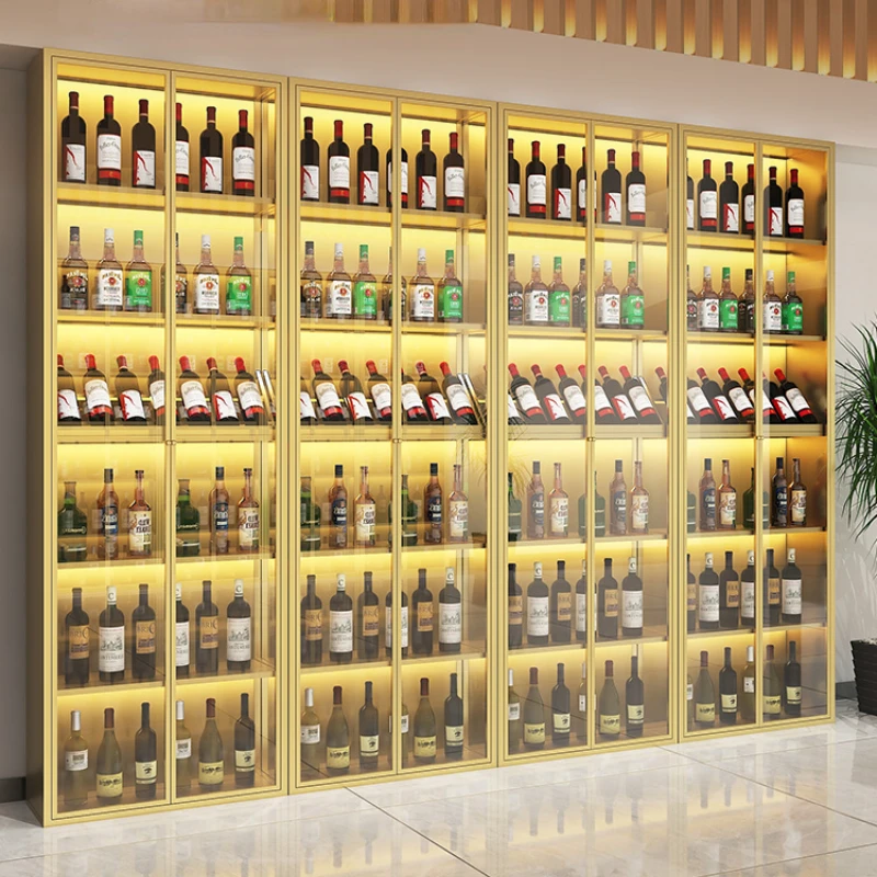 Luminous Luxury Bar Cabinet Customized Tempered Glass Wrought Iron Shelf Wine Rack Commercial Creative Kast Restaurant Furniture
Luminous Luxury Bar Cabinet Customized Tempered Glass Wrought Iron Shelf Wine Rack Commercial Creative Kast Restaurant Furniture