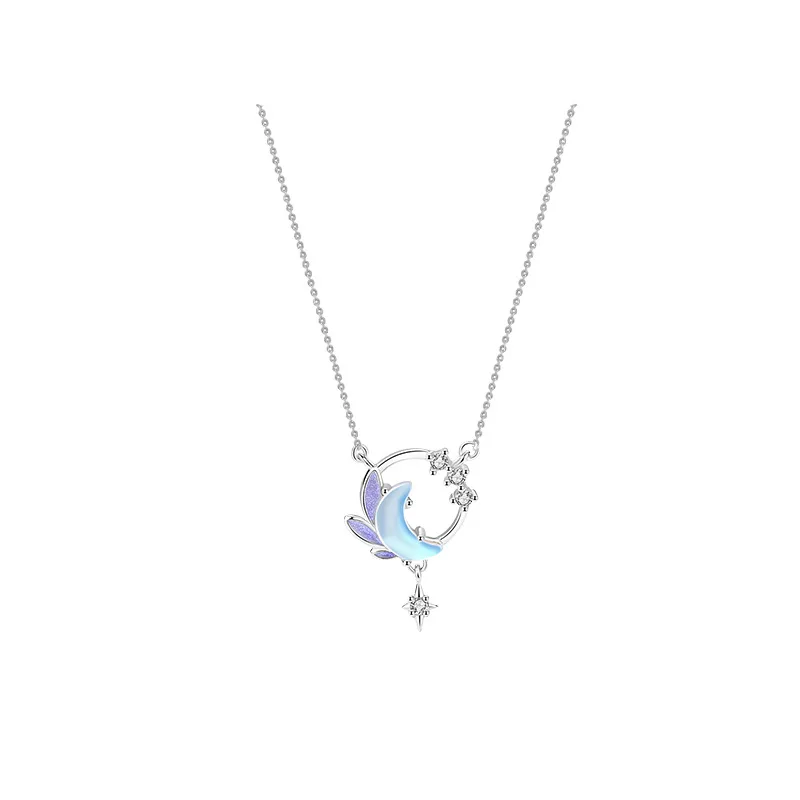 Authentic 925 Sterling Silver Moon Star Leaves Crystal Pendant Chain Necklaces For Girl Women Wedding Party Jewelry Gift
Authentic 925 Sterling Silver Moon Star Leaves Crystal Pendant Chain Necklaces For Girl Women Wedding Party Jewelry Gift