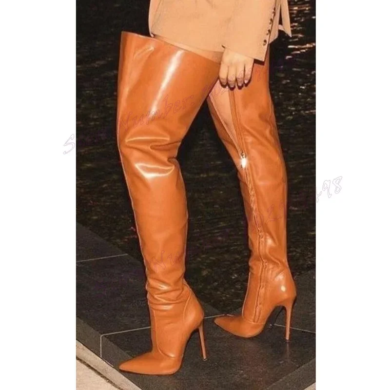 Brown Pointed Toe Over The Knee Boots Side Zipper Pointy Toe Shoes for Women Thin High Heels Sexy Shoes 2024 Zapatos Para Mujere
Brown Pointed Toe Over The Knee Boots Side Zipper Pointy Toe Shoes for Women Thin High Heels Sexy Shoes 2024 Zapatos Para Mujere