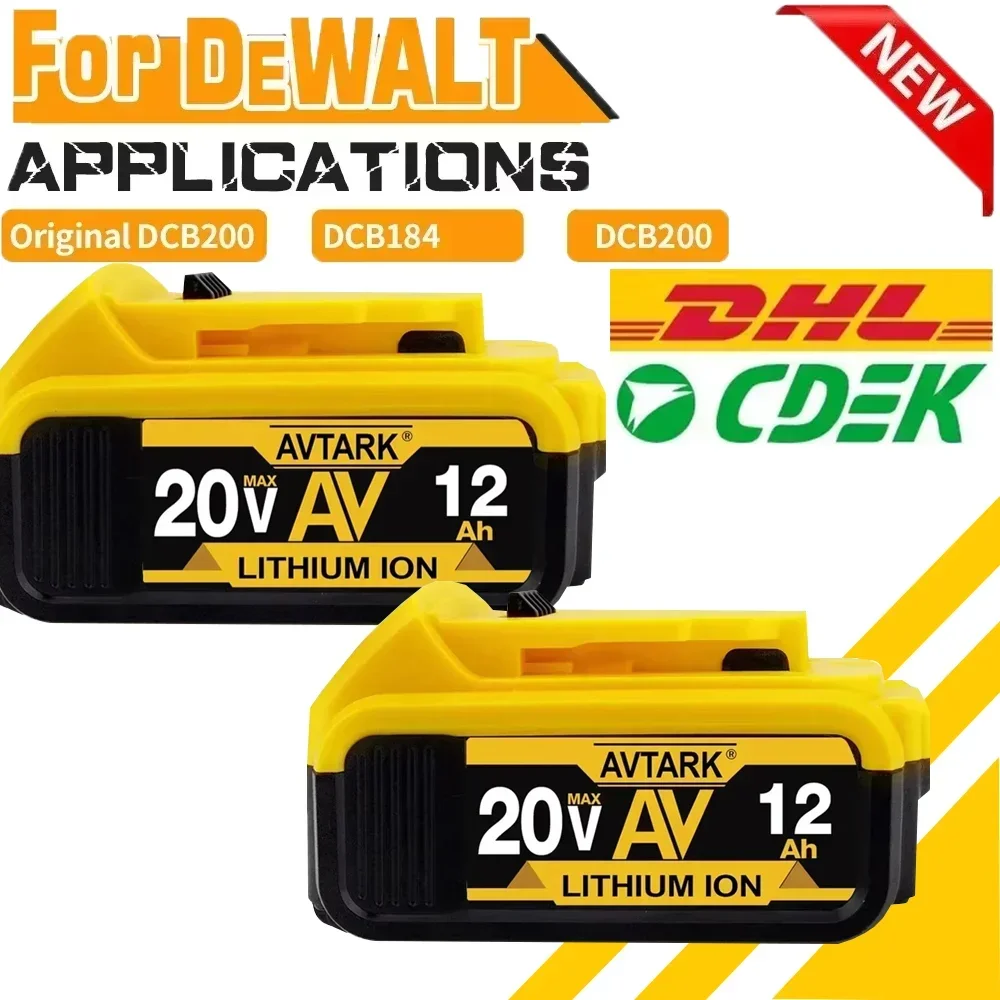 For DeWalt 20V MAX 12Ah Lithium Battery Pack - Compatible with DCB200/DCB205 Power Tools, Overload Protection & Smart Charger
For DeWalt 20V MAX 12Ah Lithium Battery Pack - Compatible with DCB200/DCB205 Power Tools, Overload Protection & Smart Charger