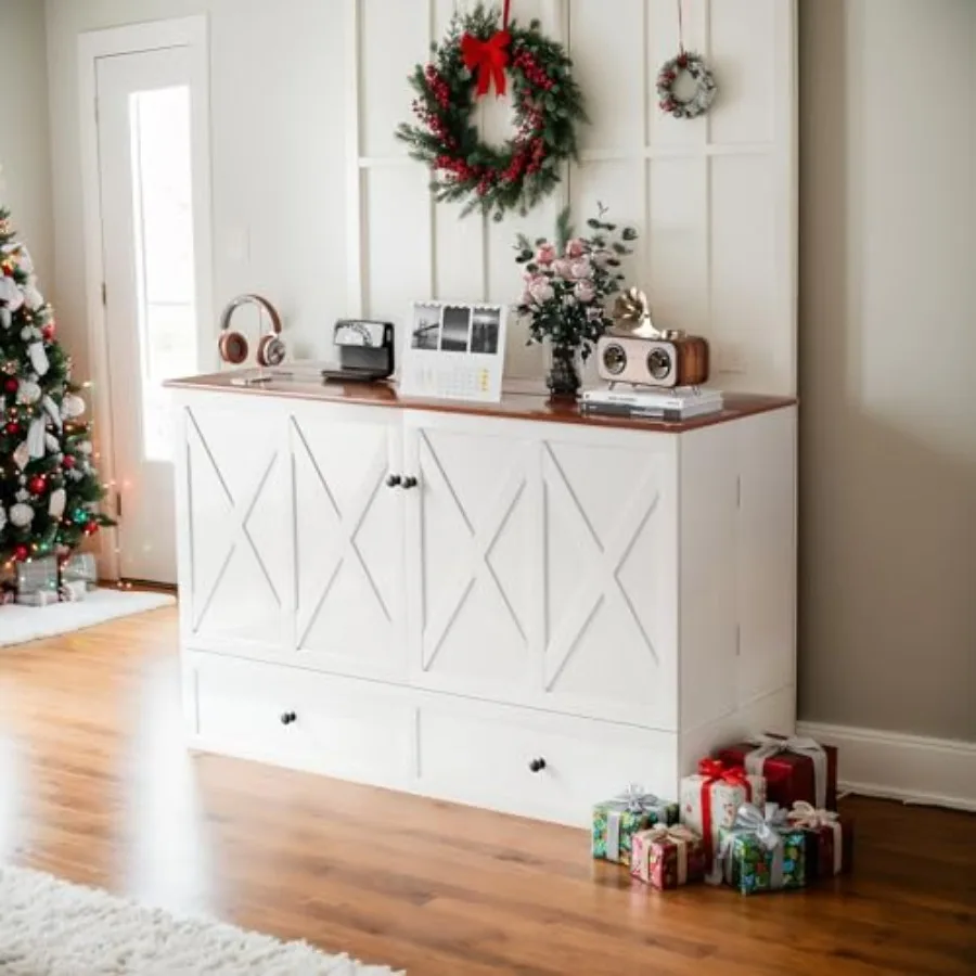 Full Size Murphy Bed with Tri-Folding Mattress Murphy Bed Full with Charging Station and 2 Large Storage Drawers for Small Spac
Full Size Murphy Bed with Tri-Folding Mattress Murphy Bed Full with Charging Station and 2 Large Storage Drawers for Small Spac