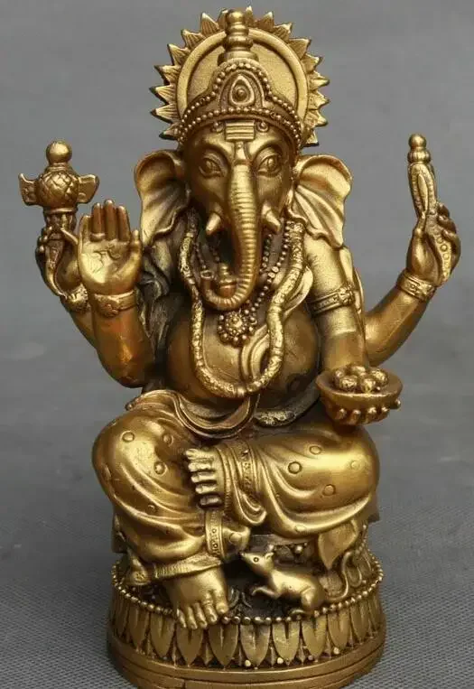 Tibet Pure Bronze Buddhism 4 Arms Mammon Ganapati Elephant God Buddha Statue
Tibet Pure Bronze Buddhism 4 Arms Mammon Ganapati Elephant God Buddha Statue