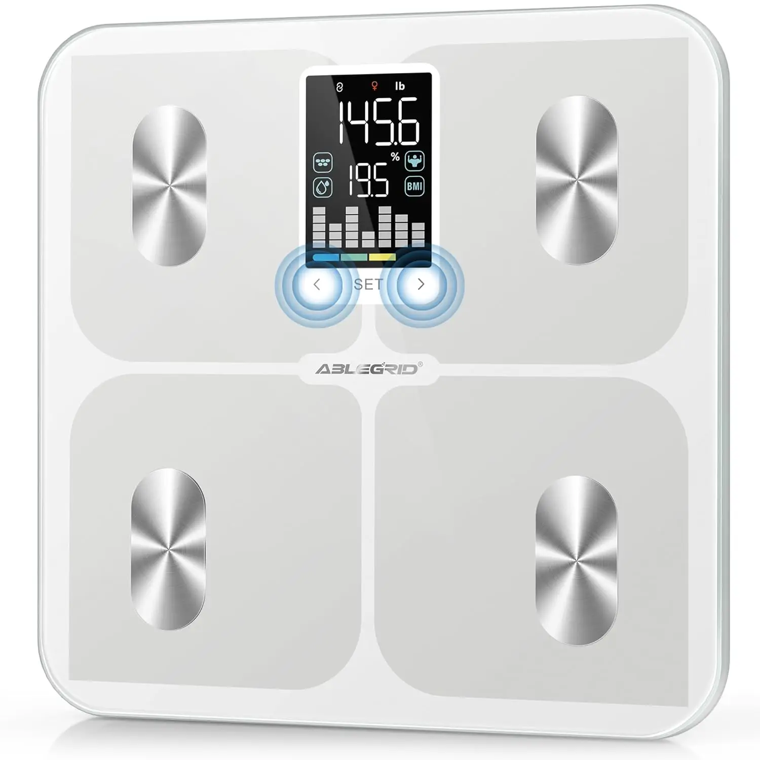 Smart Bathroom Scale for Body Weight, Digital Body Fat Scale with LED Column Trend Display,BMI,Muscle Mass,Body Type, Accurate H
Smart Bathroom Scale for Body Weight, Digital Body Fat Scale with LED Column Trend Display,BMI,Muscle Mass,Body Type, Accurate H