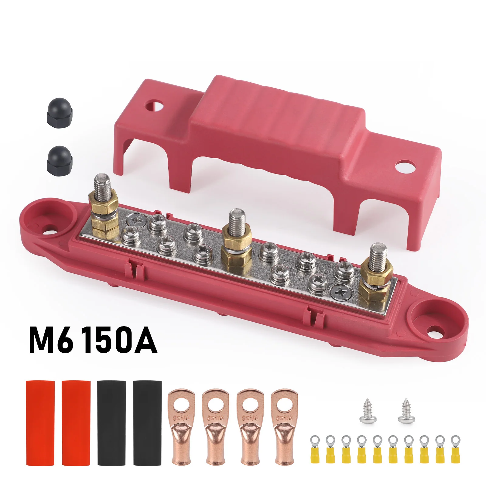 Heavy Duty 150A 12V-48V Power Distribution Block 10 Terminal Screws Battery 1/4" Stud Bus Bar For Camper Car Boat Solar Wiring
Heavy Duty 150A 12V-48V Power Distribution Block 10 Terminal Screws Battery 1/4" Stud Bus Bar For Camper Car Boat Solar Wiring