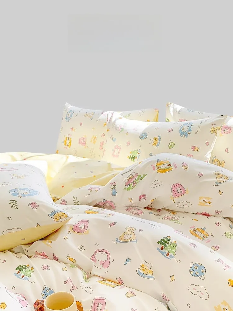 Totowi Pure Cotton Comfortable Cartoon Bedding Set Yellow Four-Piece Suite Bed eet Bed Cover Bedding Accories
Totowi Pure Cotton Comfortable Cartoon Bedding Set Yellow Four-Piece Suite Bed eet Bed Cover Bedding Accories