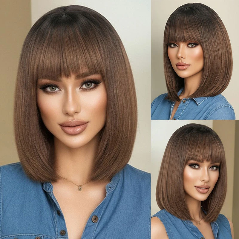 New European and American style high-temperature synthetic fiber bob wig with air bangs, elegant cosplay short straight hair
New European and American style high-temperature synthetic fiber bob wig with air bangs, elegant cosplay short straight hair