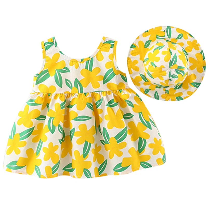 Summer Newborn Girls Clothes Korean Cute Flowers Sleeveless Cotton Princess Dress+Sunhat Kids Dresses Baby Clothing Set BC2034
Summer Newborn Girls Clothes Korean Cute Flowers Sleeveless Cotton Princess Dress+Sunhat Kids Dresses Baby Clothing Set BC2034