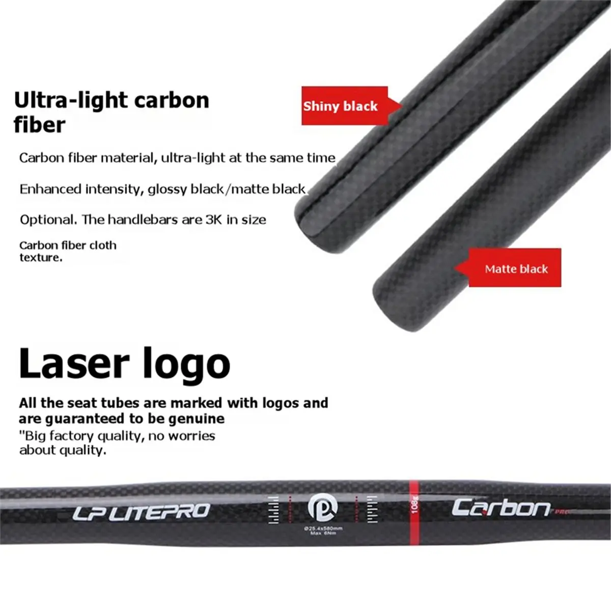 PROMOTION~ Litepro Ultra Carbon Fiber Handlebar for Folding Bikes, 25.4mm Clamp Diameter B
PROMOTION~ Litepro Ultra Carbon Fiber Handlebar for Folding Bikes, 25.4mm Clamp Diameter B