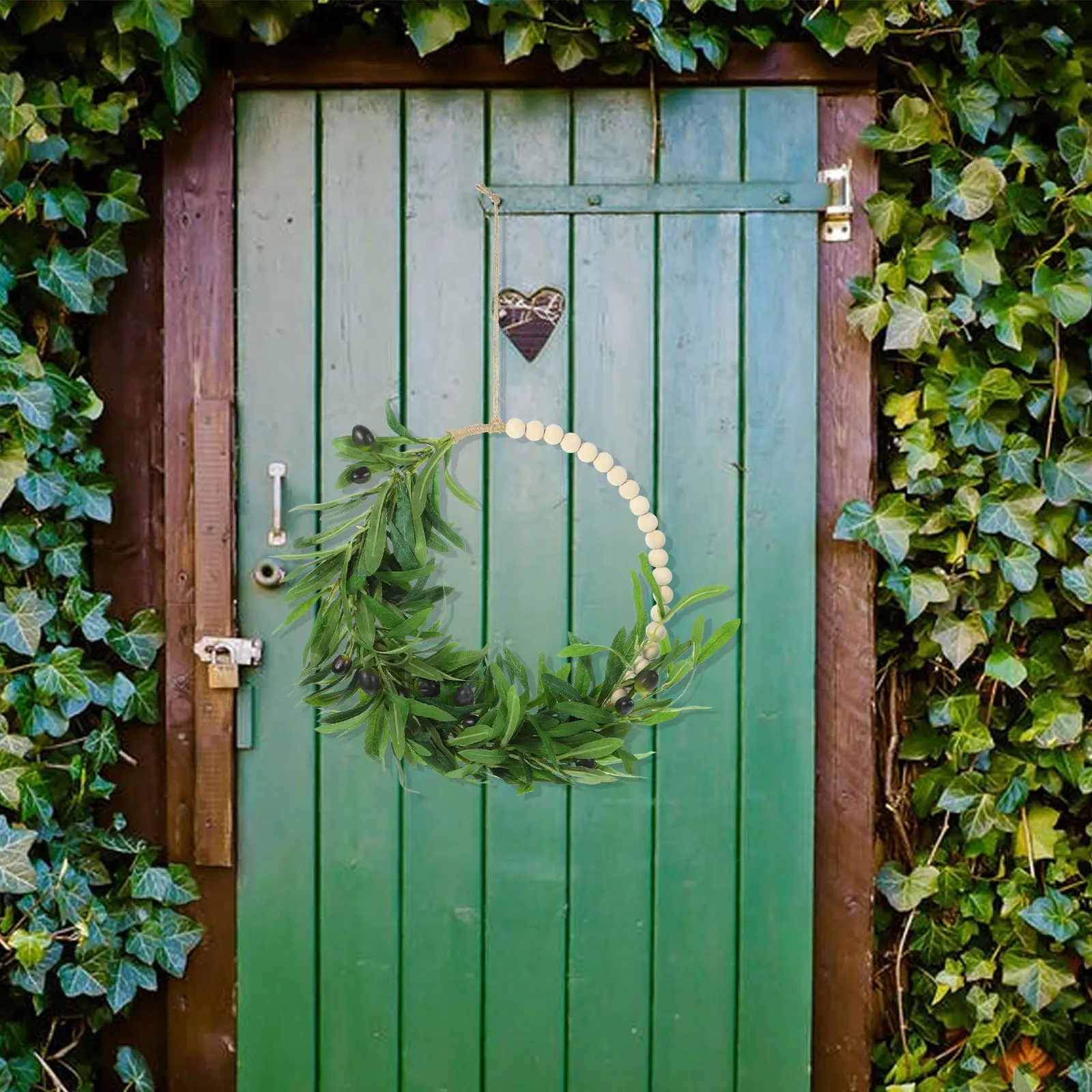 Elegant Fresh Style Artificial Olive Wreath with Wooden Beads for Wall Door Home Decoration Wedding Banquet Floral Arrangement
Elegant Fresh Style Artificial Olive Wreath with Wooden Beads for Wall Door Home Decoration Wedding Banquet Floral Arrangement