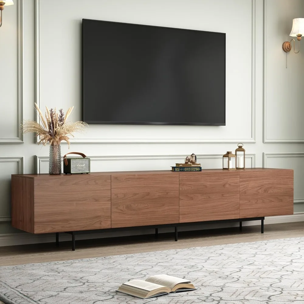 Modern TV Stand - Walnut Entertainment Center with Storage Cabinets, Sturdy Metal Leg TV Console for Living Room Fits TVs up to
Modern TV Stand - Walnut Entertainment Center with Storage Cabinets, Sturdy Metal Leg TV Console for Living Room Fits TVs up to