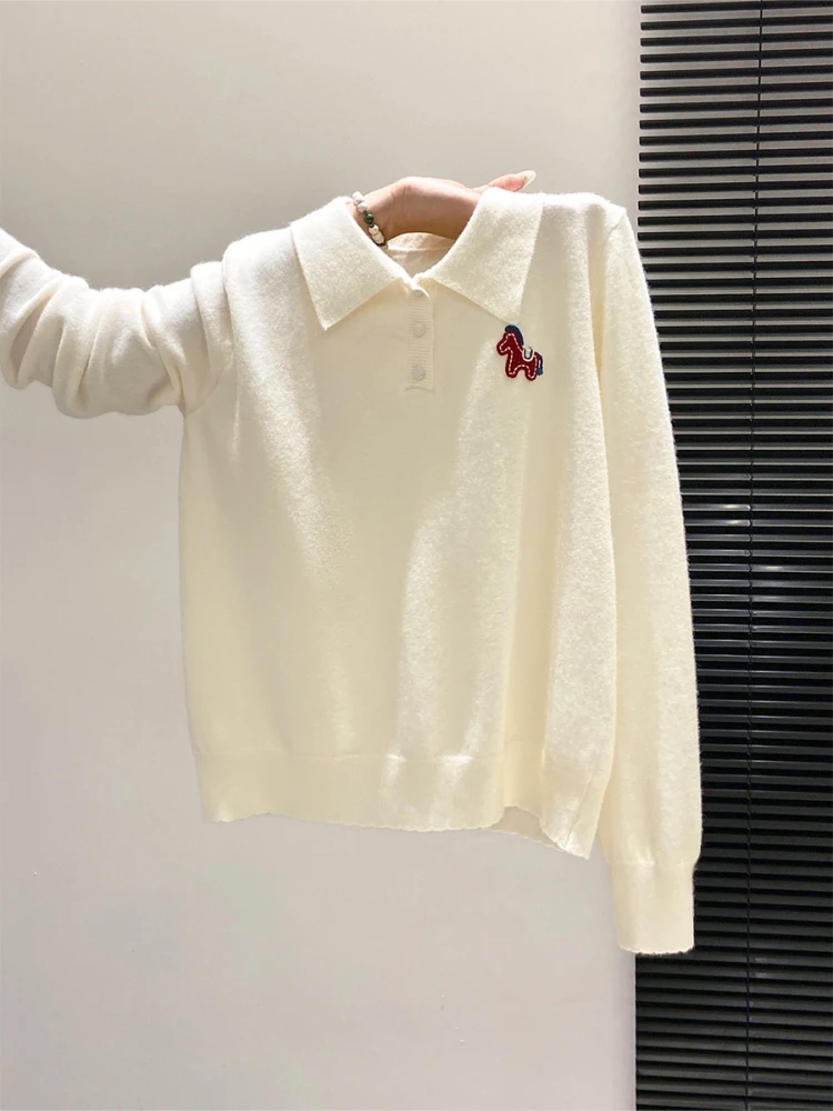 Loose Fit Neck Knitted Sweater Women's Embroidered Casual Style Long Sleeve Overhead Fashion Spring New Arrival
Loose Fit Neck Knitted Sweater Women's Embroidered Casual Style Long Sleeve Overhead Fashion Spring New Arrival